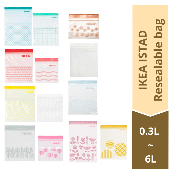 IKEA ISTAD Resealable Bag Various Sizes Various Colors Ziplock Bag Zip
