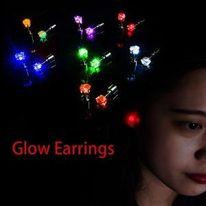 MYCOLOR พังค์ บุคลิกภาพ Rhinestones ต่างหูผู้ชาย ดีเจปาร์ตี้เต้นรำ เครื่องประดับบาร์ ต่างหูเพชร ต่างหูเรืองแสง ต่างหูสว่างขึ้น กระดุมหูหญิง