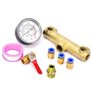 Toàn diện 8 cái ống bơm hơi Bộ phụ kiện với chính xác đồng hồ đo áp suất & van máy nén khí thành phần cho những người đam mê