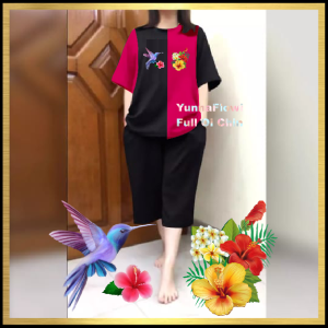 SETELAN WANITA JUMBO CELANA KULOT KOMiINASI. L - XL FIT XXL - 3 XL