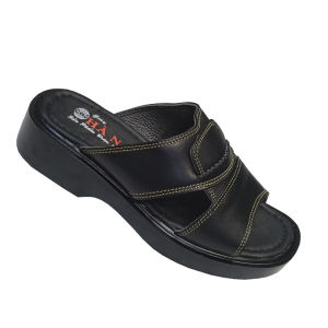 Dép Nam Quai Ngang Da Bò Thật SAMTA Đế Cao Dành Cho Người Thấp DNA2229