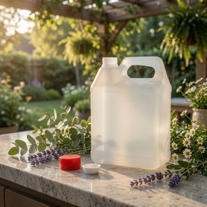 5-LITER HDPE BOTTLE TONG AIR PLASTIC JERRY CAN CONTAINER FEATURING A SEMI-TRANSPARENT BODY