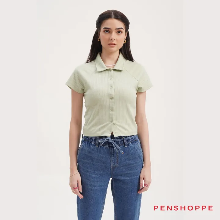 Penshoppe button down depuffed polo