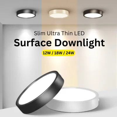 Led Surface Downlight Concrete Ceiling 12W 18W 24W Living Area / Yard / Toilet / Balcony Light 3000K/4000K/6500K (1 Year Warranty)