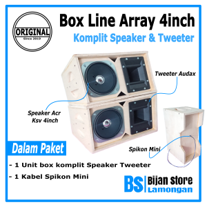 Box Line Array 4Inch Komplit speaker dan Tweeter Plus Spikon Mini Full Range Speaker Komputer