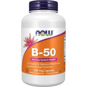 NOW B-50 Vitamin B Complex Bổ Sung Vitamin Nhóm B Hỗ Trợ Chuyển Hóa Năng Lượng và Hệ Thần Kinh - hỗ trợ chuyển hóa năng lượng duy trì hoạt động bình thường của hệ thần kinh và góp phần giảm nguy cơ thiếu hụt vitamin B trong chế độ ăn