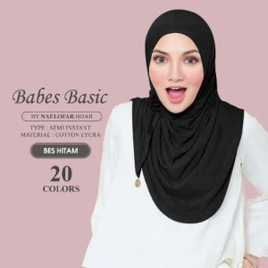 Babes and Basic  Tudung Naelofar Hijabs Full Instant| Premium Lycra Cotton