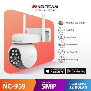 Nextcam Kamera cctv Wireless Wifi Outdoor 5MP PTZ bisa putar Colorful Tetap warna dalam gelap Smart Alarm Sirene NC959