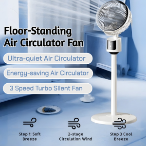 Floor-Standing Air Circulator 3 Speed Fan Stand Table Kipas Angin Berdiri Adjustable Height Strong Wind Home Office Cooling Fan