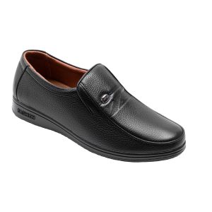 Giày lười nam 7534 TANPOLO - Đen Nâu thiết kế không dây mũi tròn phong cách lịch sự