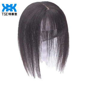 TSE Real Hair Wig Piece Block White Hair on the head top Increase Hair Volumes (12*14cm Area) 20cm/25cm/30Cm/35cm Length RW05