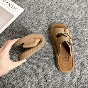 WomenS Summer Outdoor Slippers 2026 New Vintage Style Casual Versatile Soft Flat Beach Sandals