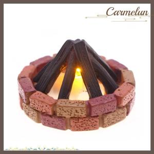 [Carmelun] 1:12 Dollhouse Miniature LED Bonfire Camping Scene Model Decor Toy Doll House Accessories