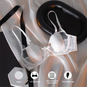 oobest บราแหวนไร้โลหะไร้ตะเข็บสำหรับผู้หญิงบราลูกไม้ฝรั่งเศสแฟชั่น1 Take 1บราบาง