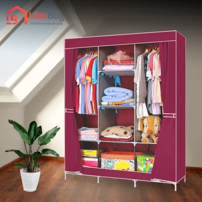 ⚡️LIKE BUG⚡️XL Size Roll Up Wardrobe with 3 Storage Drawers Organizer Bedroom Furniture Sovereign Portable | Almari Baju + Rack | Rak baju
