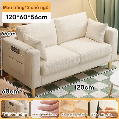 BMZAR Ghế sofa ba chỗ giường nằm cao cấp chất vải mịn êm ái chân ghế bằng gỗ chắc chắn