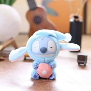New Disney Stitch Eat Some Thing Before Sleep Series Vinyl Bag Pendant Keychain Cute Doll Toy Adult Gift Decor Ornament