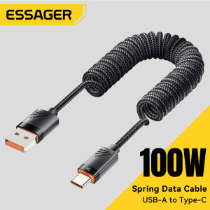 Essager 7A Nhanh Chóng Sạc USB A Để Loại C Cáp Mùa Xuân Mở Rộng USB sạc nhanh A-C 100W Dây Dữ Liệu Cho Huawei Mate 70 Samsung Honor OnePlus Xiaomi15 Cáp sạc Type-C Máy Tính Bảng Máy Tính Xách Tay Điện Thoại Di Động Mùa Xuân Mở Rộng Sạc Dây cáp truyền dữ l