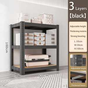 olome Multifunction Galvanized Metal+Wooden Shelf 345 Layer heavy duty Shelves (Rust Proof) Patungan Rack Stante can bearing 175KG【90/70/60cm L * 30cm W * 180/150/100cm H】