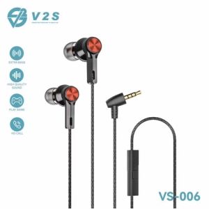 V2S VS-007 Universal 3.5mm Super Bass with Microphone in Earphones Basic Headset
