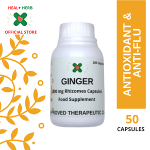 Organic Ginger Capsules - Pain Reliever Joint Support Rich in Anti Oxidant Anti- inflammatory 50 & 100 Capsules