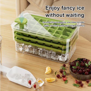 Homemade Ice Cube Moulds Food Grade Set with Lid Food Grade Ice Box Set Ice Cube Mould Press with Lid Ice Compartment Model Food Grade Ice Box Set Ice Cube Mould Press with Lid Ice Compartment Model