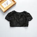 1-12 Summer Cardigans Black Jacket Short Sleeve Kids Coat For 1 2 3 4 5 6 7 8 9 11 12 Years Old Outcoat Shawl 2020 Girls Clothing OKC194010. 