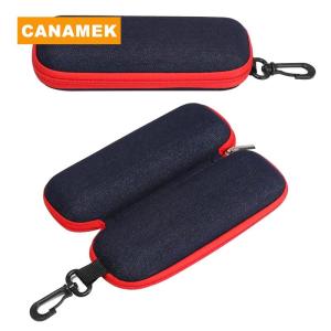 【CANAMEK】 Fashion Denim Fabric Glasses Box Zipper Sunglasses Protection Container Eyeglasses Case Reading Glasses Organizer Carry Bag