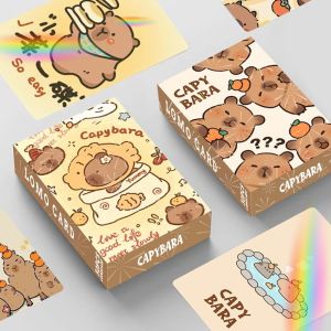 BENNETTGC 30Pcs Double-sided Capybara Photocards Cartoon Capybara Glitter Collection Cards Lovely HD Lomo Cards