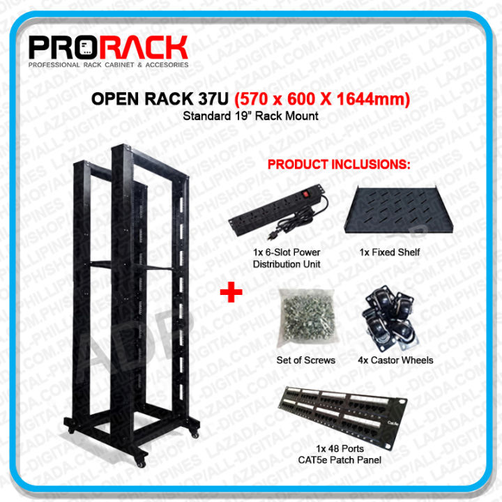 PRORACK 37U (600x600) Open Server Rack (For Self-Assembly - free 1 x 6 ...