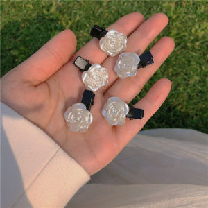 Zy Fashion Pink Small Hair Clip Claw for Women Korean Style Rose Bow Hair Pin Fashion Girl Bang Clip