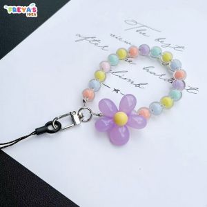 FR-C1148 Gantungan Hp Bunga Manik Flower Beads Lanyard Pergelangan Tangan / Gantungan Warna Warni
