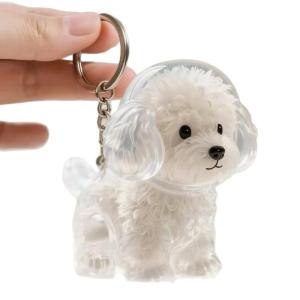Rõ ràng lông thú cưng tưởng niệm Keychain đồ lưu niệm Hộp chó lông thú Collector Giá đựng trong suốt mặt dây chuyền cho vật nuôi người yêu món quà