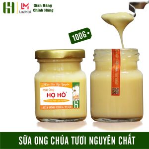 [giao nhanh HCM] Sữa ong chúa tươi nguyên chất - hũ 100g - hỗ trợ làm đẹp da bảo vệ sức khỏe tăng sức đề kháng thương hiệu MẬT ONG HỌ HỒ