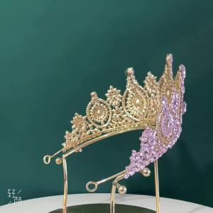 มงกุฎคริสตัลสีชมพูขนาดใหญ่ KMVEXO สไตล์บาโรกสำหรับเจ้าสาว ผู้หญิง สาวๆ งานแต่งงาน มงกุฎเจ้าหญิง เครื่องประดับผมสำหรับงานปาร์ตี้