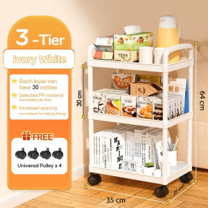 3/4/ Layer Trolley Cart Organizer Shelf Storage Rack with Wheels kitchen bathroom Utility Trolley Cart Organizer