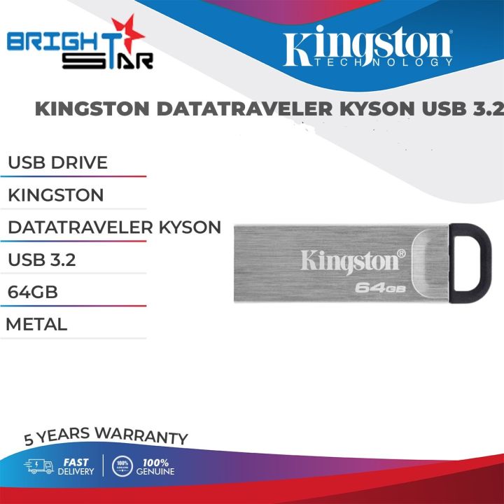 USB DRIVE / KINGSTON DATATRAVELER KYSON USB 3.2 / METAL / 5Y WARRANTY