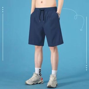 Plus Size Summer Men Ice Silk Quick Drying Sports Mid Length Casual Shorts & Bermudas Korean Outwear Loose Short Pants