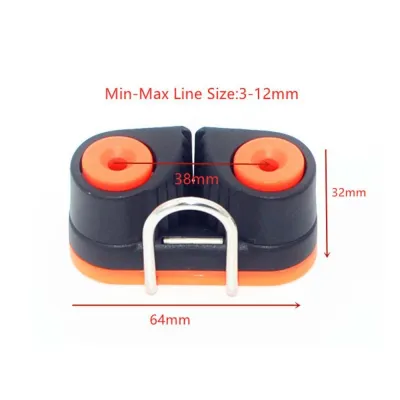 ABRUPT with Leading Rings Nylon Rope Clamp Marine Hardware Ball Bearings Fast Entry Cam Cleat Durable Kayak Boat Cleats
