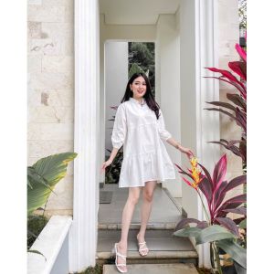 AMi Collection - Dress Ruffle Midi Caca / Dress Wanita / Dress Midi / Dress Wanita Pendek / Dress