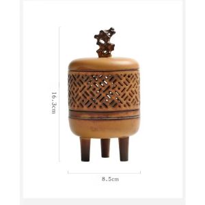 Sacesr Creative Ceramic Incense Burner Antique Hollow Tea Ceremony Zen Inspired Decoration Indoor Incense Burner Burning Deodorizing R6P8Q