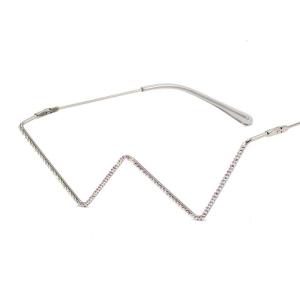 Trang trí Rhinestones Kính mắt trendsetters cho Đầm du lịch không có ống kính khung W hình dạng không có ống kính khung