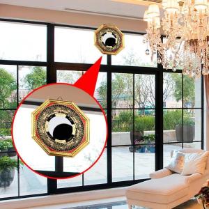 1 ชิ้น กระจกยันต์แปดทิศ ยันต์8ทิศ กระจกแปดเหลี่ยม โป๊ยข่วย เสริมฮวงจุ้ย ป้องกันสิ่งไม่ดี งานฝีมือตกแต่งบ้าน