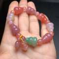 Natural salt source agate gourd bracelet, gourd size :11mm. 