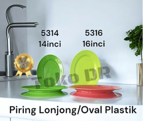Piring Lonjong/Piring Oval 5314 14inci / Oval 5316 16inci / / Silver / Plastik