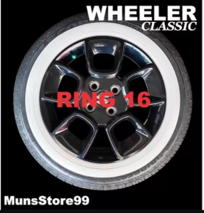 Lis Ban Mobil White Wall Ban Mobil Velg Ring 12-16 Warna Putih Polos WHEELER Classic
