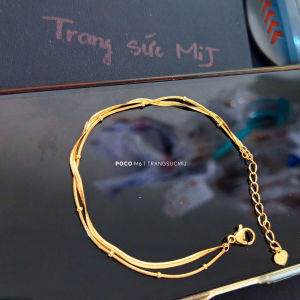 LẮC TAY NỮ TITAN DÂY MÌ ĐÔI MẢNH NHỎ XINH