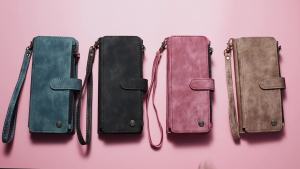 2025HOCE Multifunctional Zipper Wallet Phone Case For Samsung Galaxy Z Fold 3 Fold 4 Fold 5 Fold 6 Fold 7 5G Durable PU Leather Magnetic Wallet Flip Lanyard Strap Wristlet Zipper Card Holder Case For fold3 fold4 fold5 fold6  fold7 CoverUDG