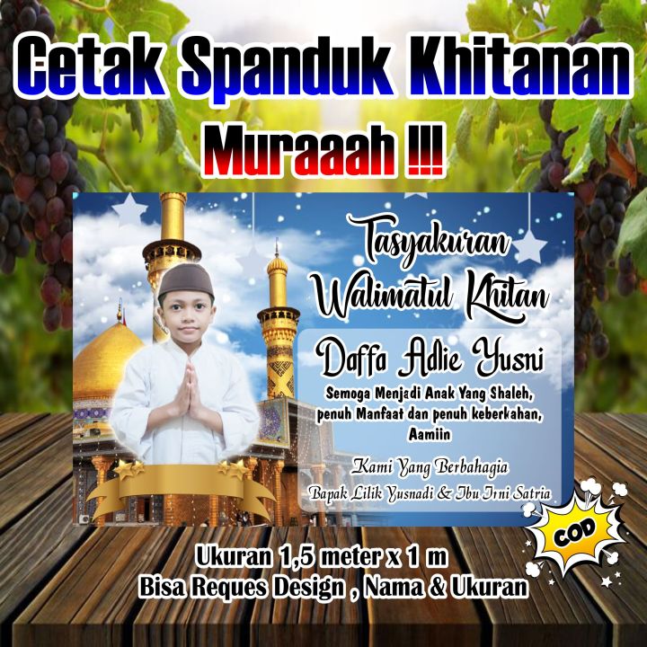 Spanduk Banner Khitanan ukuran 1,5 meter  x 1 meter