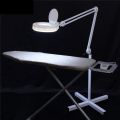 White Magnifier 8X Rolling Floor Stand Adjustable Magnifying Lamp Beauty Mag Light Salon Facial Lamp Equipment w/ Stand. 